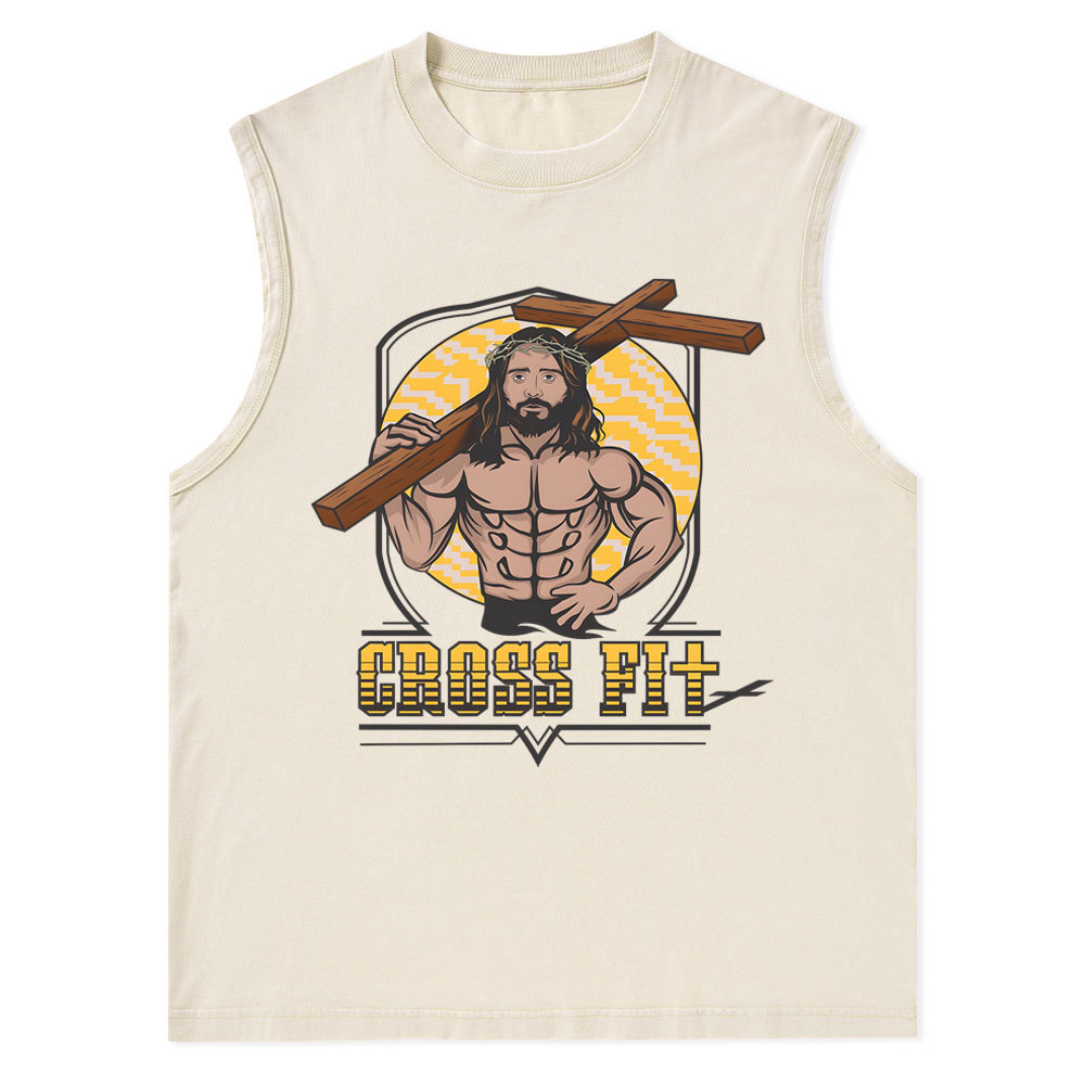 Cross Fit Christian Washed Tank Top
