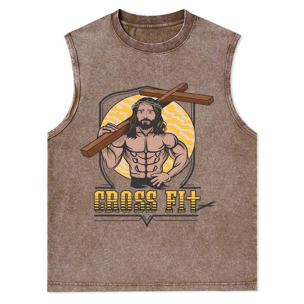 Cross Fit Christian Washed Tank Top