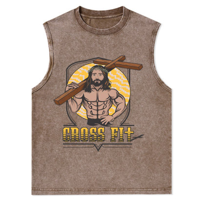 Cross Fit Christian Washed Tank Top