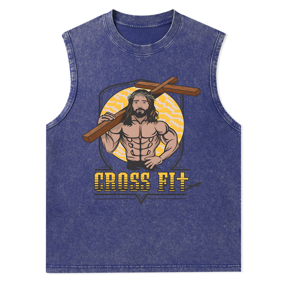 Cross Fit Christian Washed Tank Top