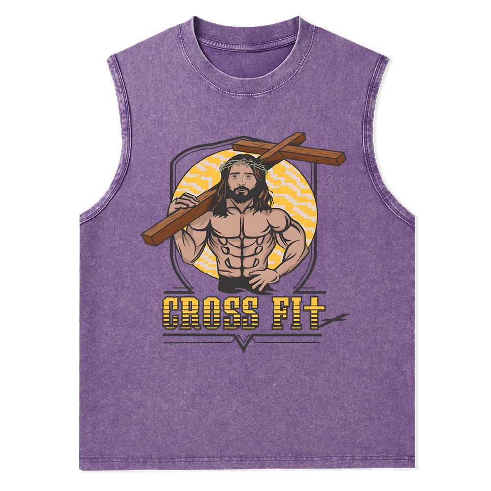Cross Fit Christian Washed Tank Top