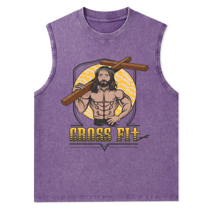 Cross Fit Christian Washed Tank Top