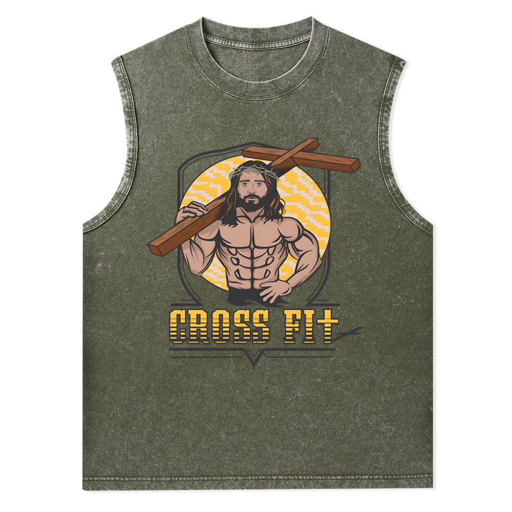 Cross Fit Christian Washed Tank Top