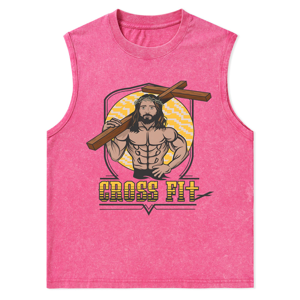 Cross Fit Christian Washed Tank Top