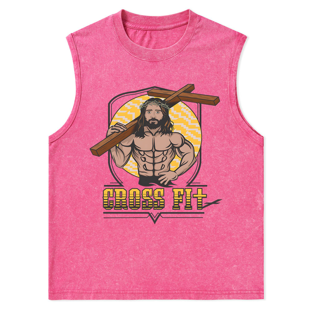 Cross Fit Christian Washed Tank Top