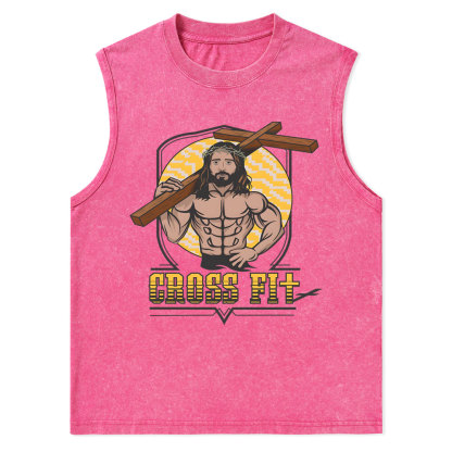 Cross Fit Christian Washed Tank Top