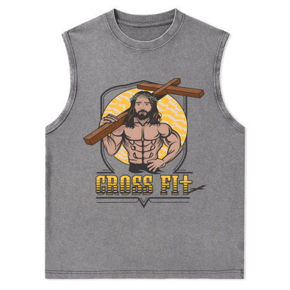 Cross Fit Christian Washed Tank Top