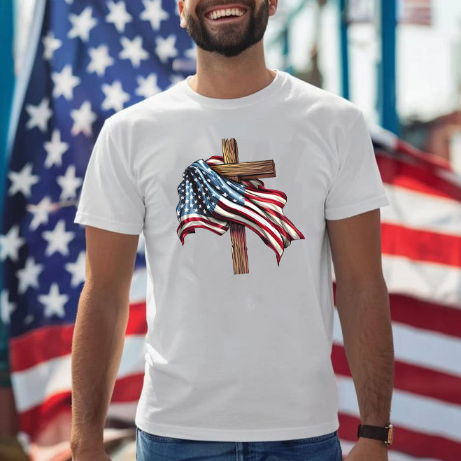 Cross Flag Christian T-Shirt