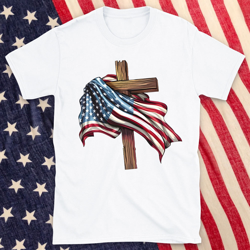 Cross Flag Christian T-Shirt