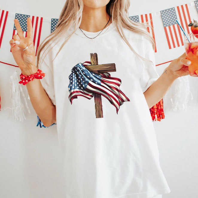 Cross Flag Christian T-Shirt