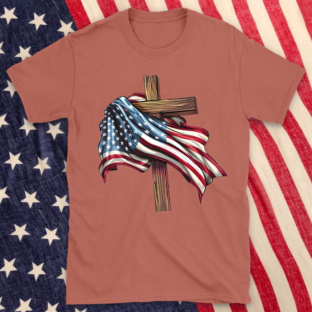 Cross Flag Christian T-Shirt