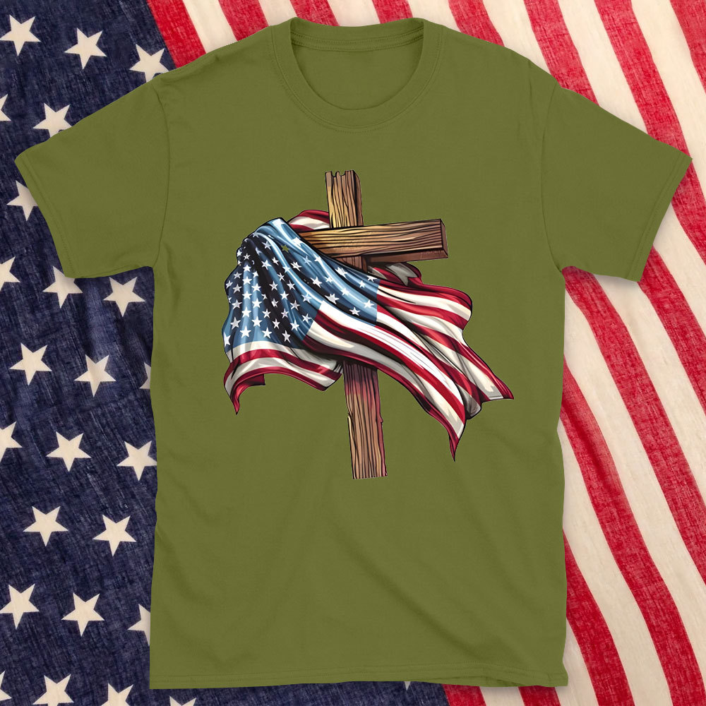 Cross Flag Christian T-Shirt