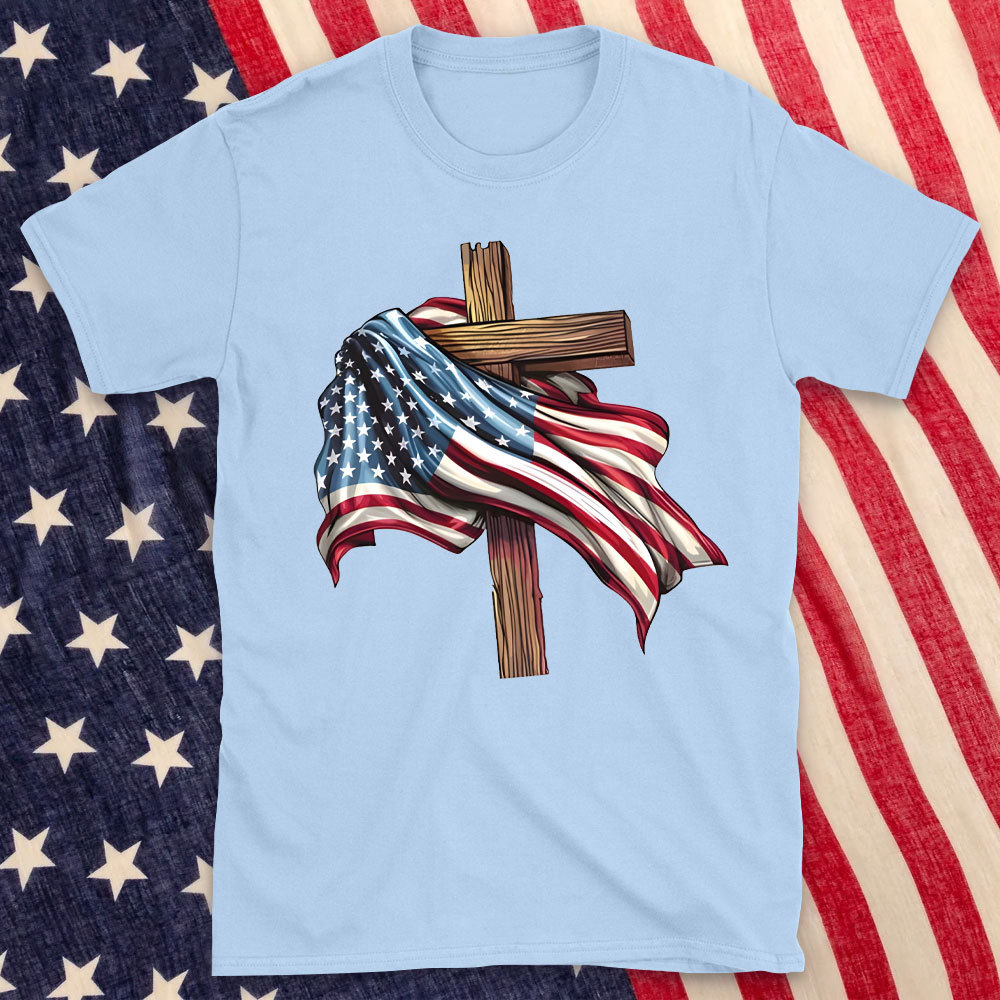 Cross Flag Christian T-Shirt