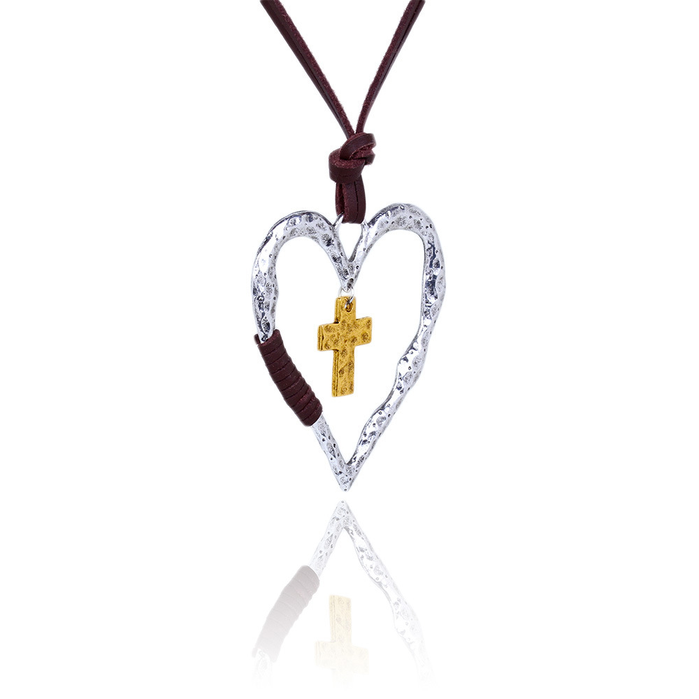 Cross Heart Christian Necklace