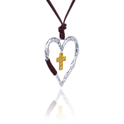 Cross Heart Christian Necklace