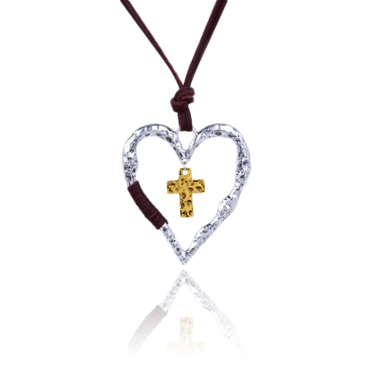 Cross Heart Christian Necklace