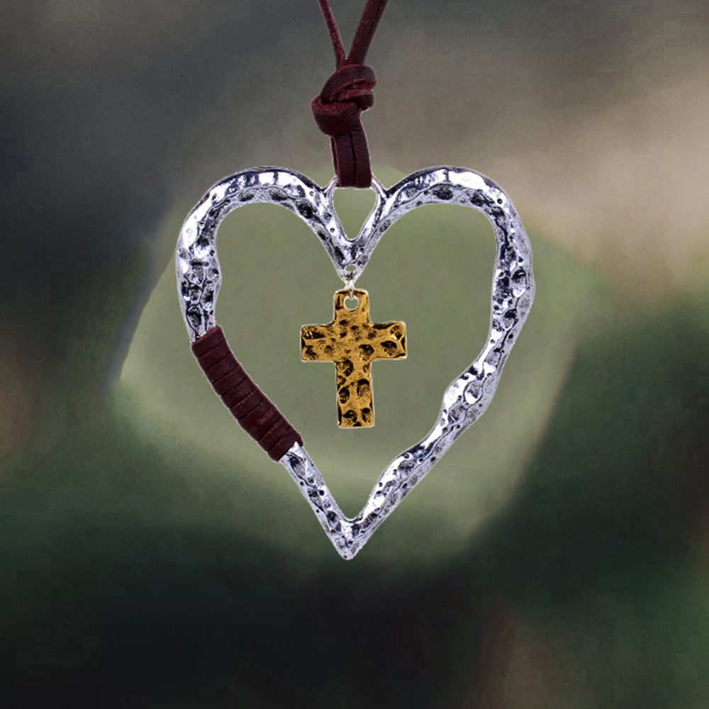 Cross Heart Christian Necklace