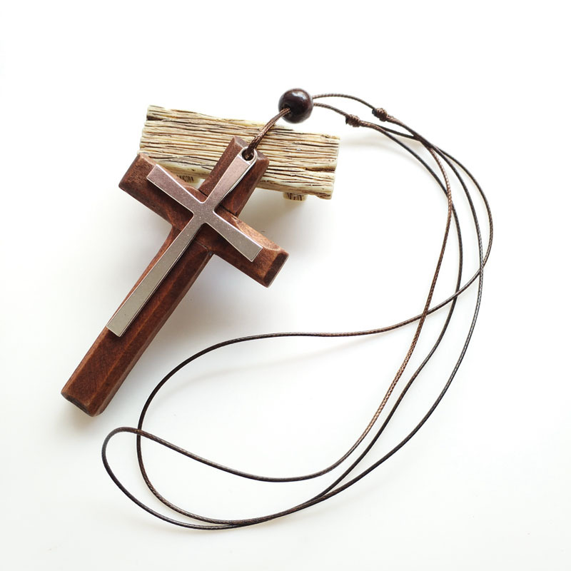 Cross Pendant Sweater-Style Necklace