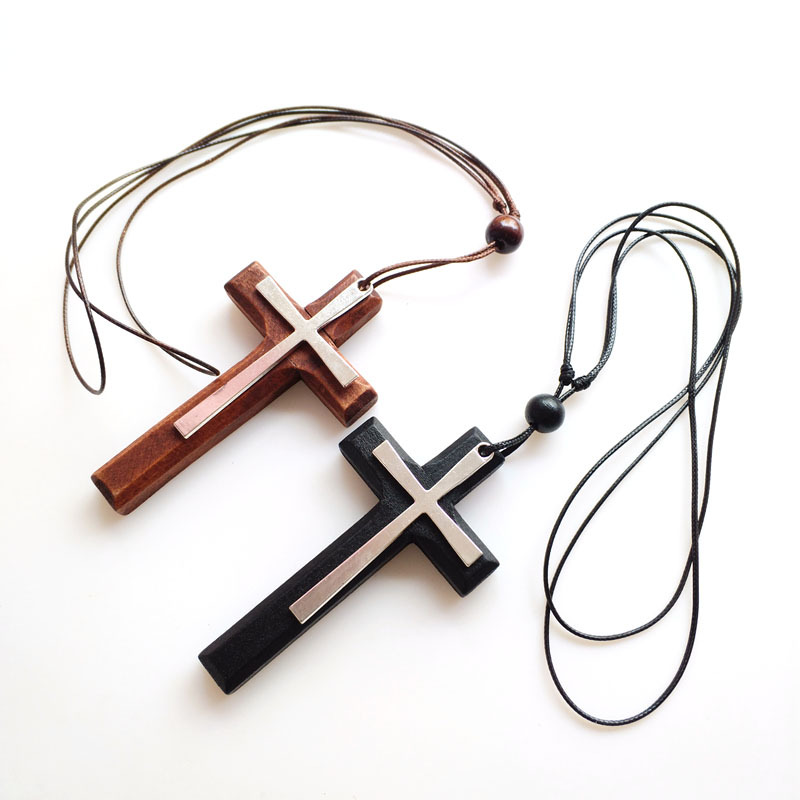 Cross Pendant Sweater-Style Necklace