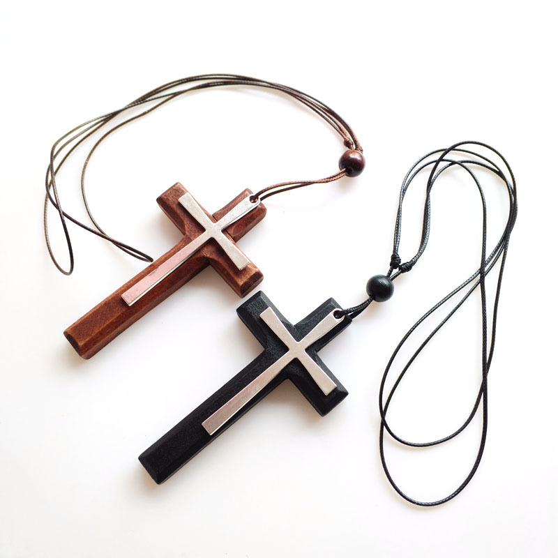Cross Pendant Sweater-Style Necklace
