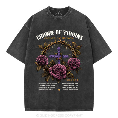 Crown Of Thorns Christian Washed T-Shirt
