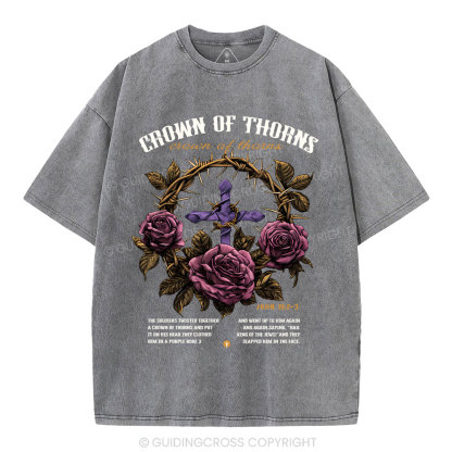Crown Of Thorns Christian Washed T-Shirt
