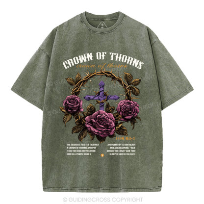 Crown Of Thorns Christian Washed T-Shirt