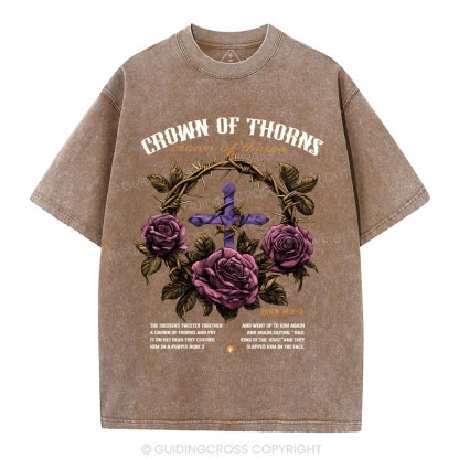 Crown Of Thorns Christian Washed T-Shirt