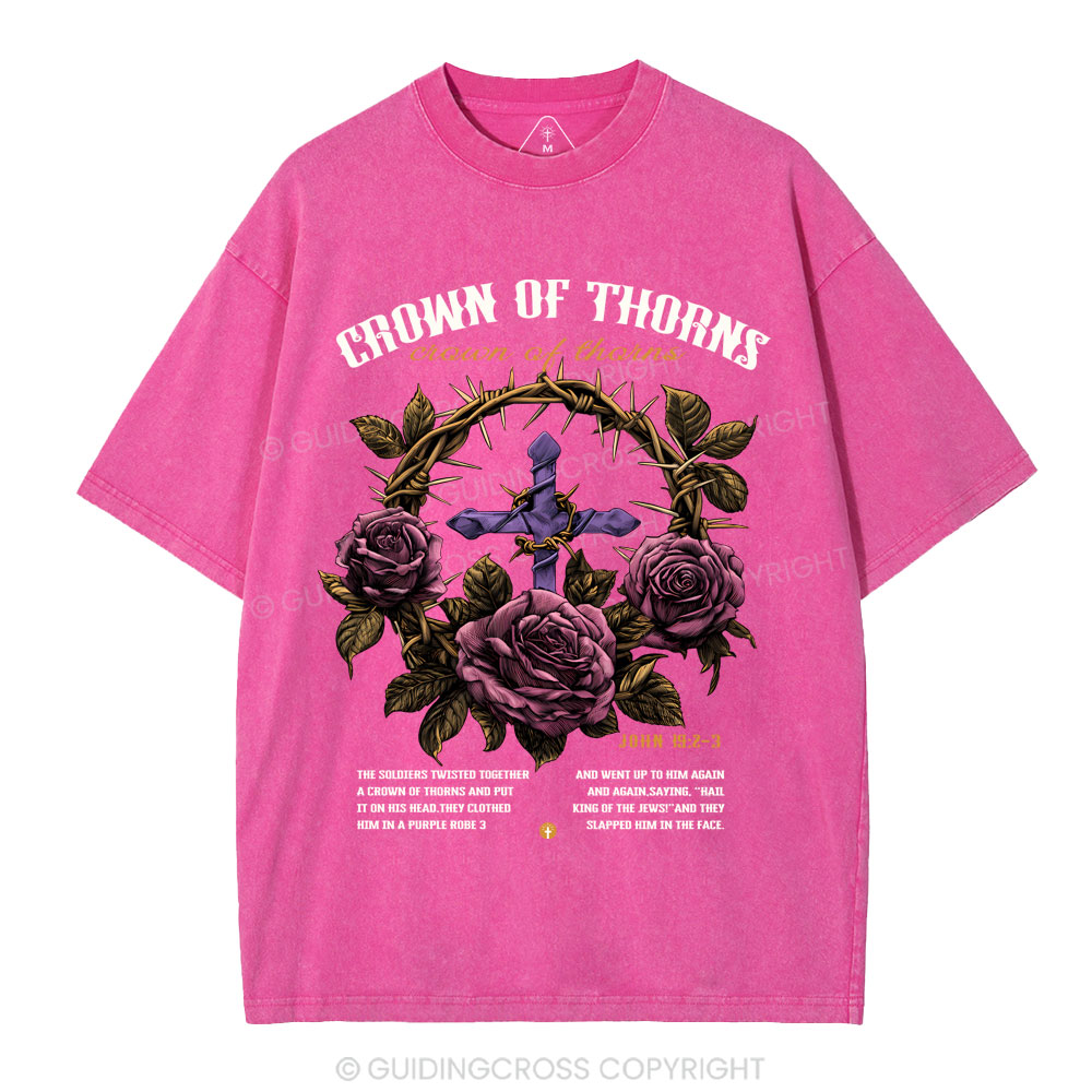 Crown Of Thorns Christian Washed T-Shirt