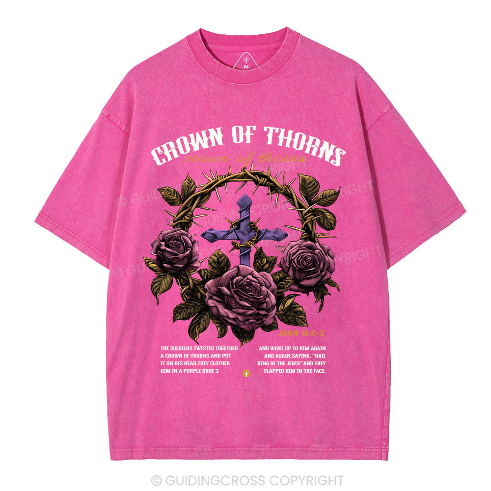Crown Of Thorns Christian Washed T-Shirt