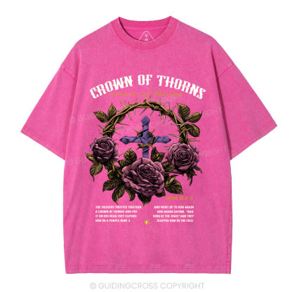 Crown Of Thorns Christian Washed T-Shirt
