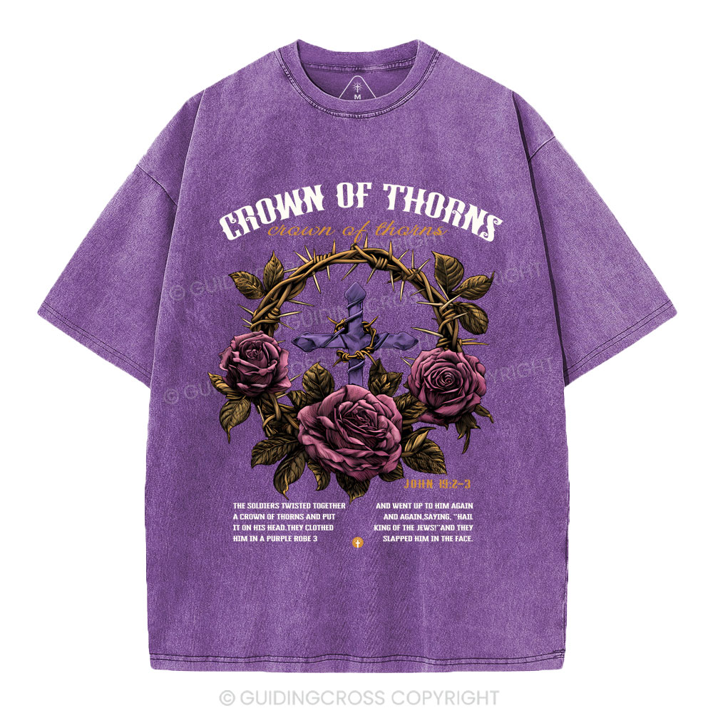 Crown Of Thorns Christian Washed T-Shirt