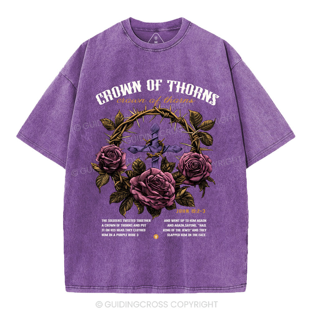 Crown Of Thorns Christian Washed T-Shirt