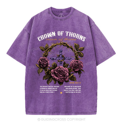 Crown Of Thorns Christian Washed T-Shirt