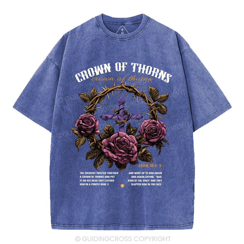 Crown Of Thorns Christian Washed T-Shirt