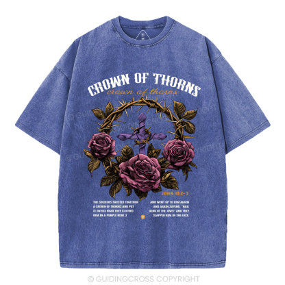 Crown Of Thorns Christian Washed T-Shirt