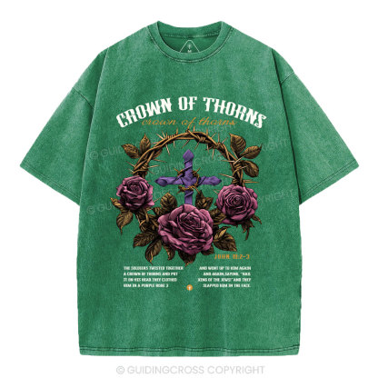 Crown Of Thorns Christian Washed T-Shirt