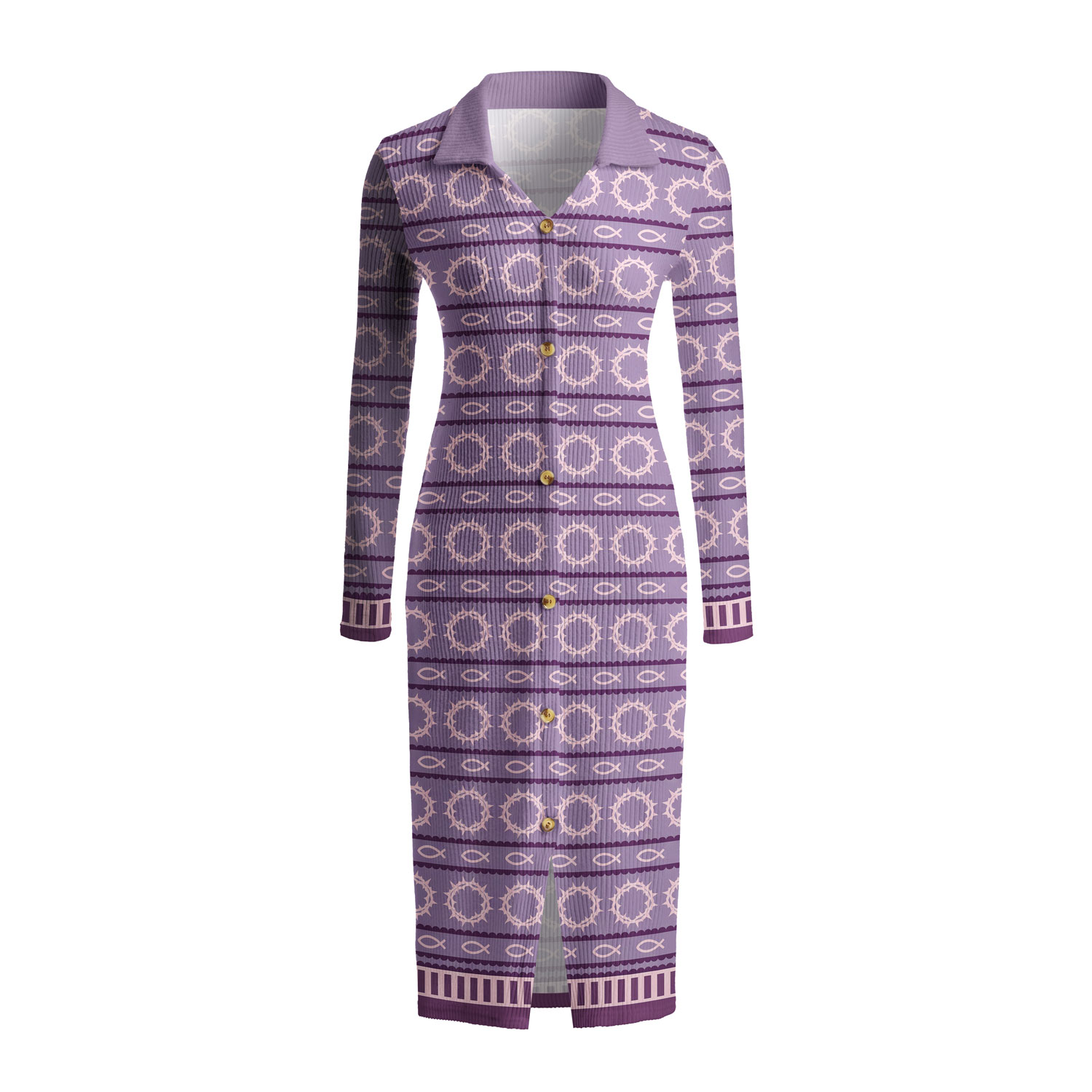 Crowned In Faith Christian Ribbed Knit Midi Dress