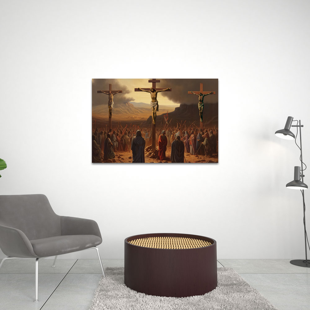 Crucifixion Of Jesus Christ Christian Canvas Wall Art