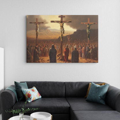 Crucifixion Of Jesus Christ Christian Canvas Wall Art