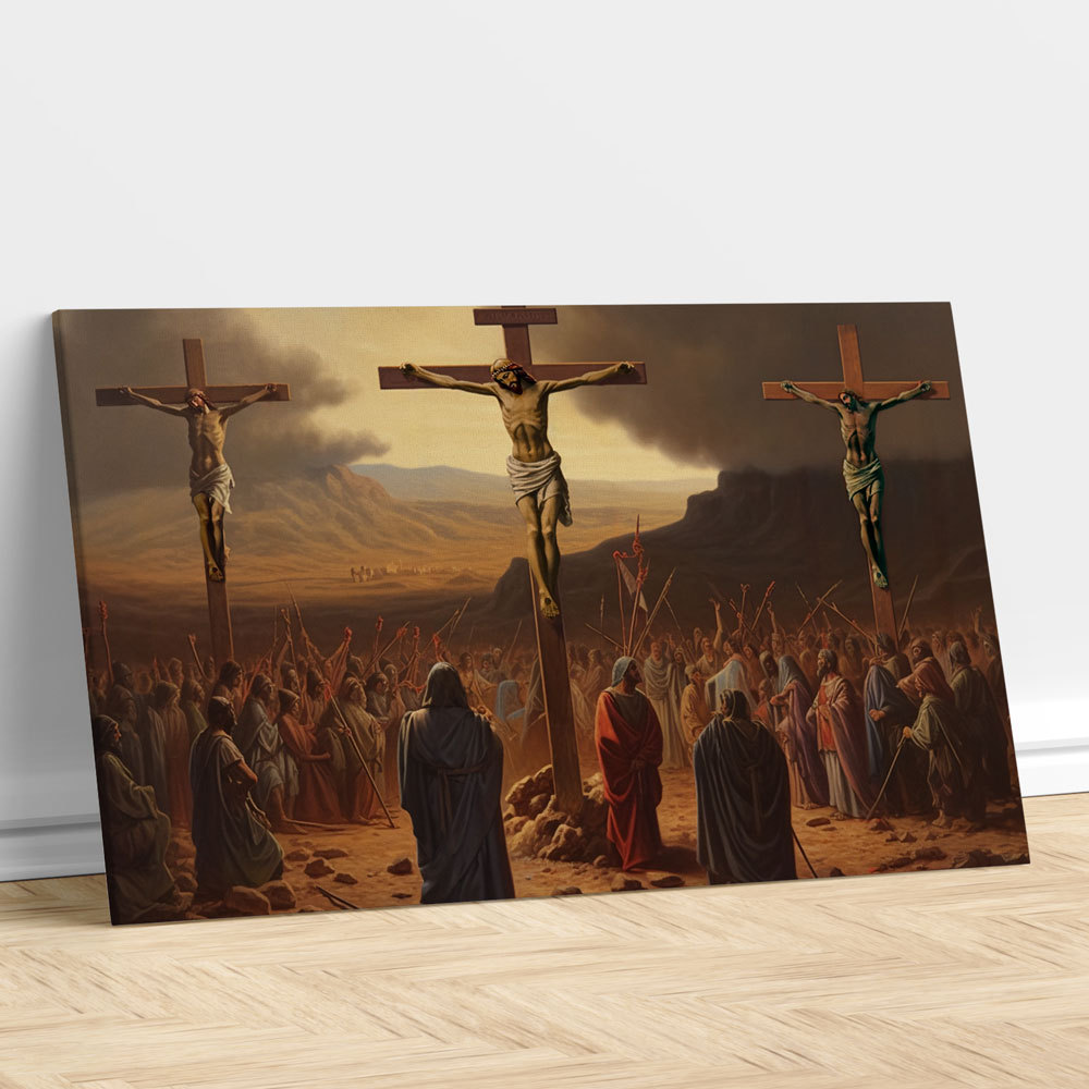 Crucifixion Of Jesus Christ Christian Canvas Wall Art