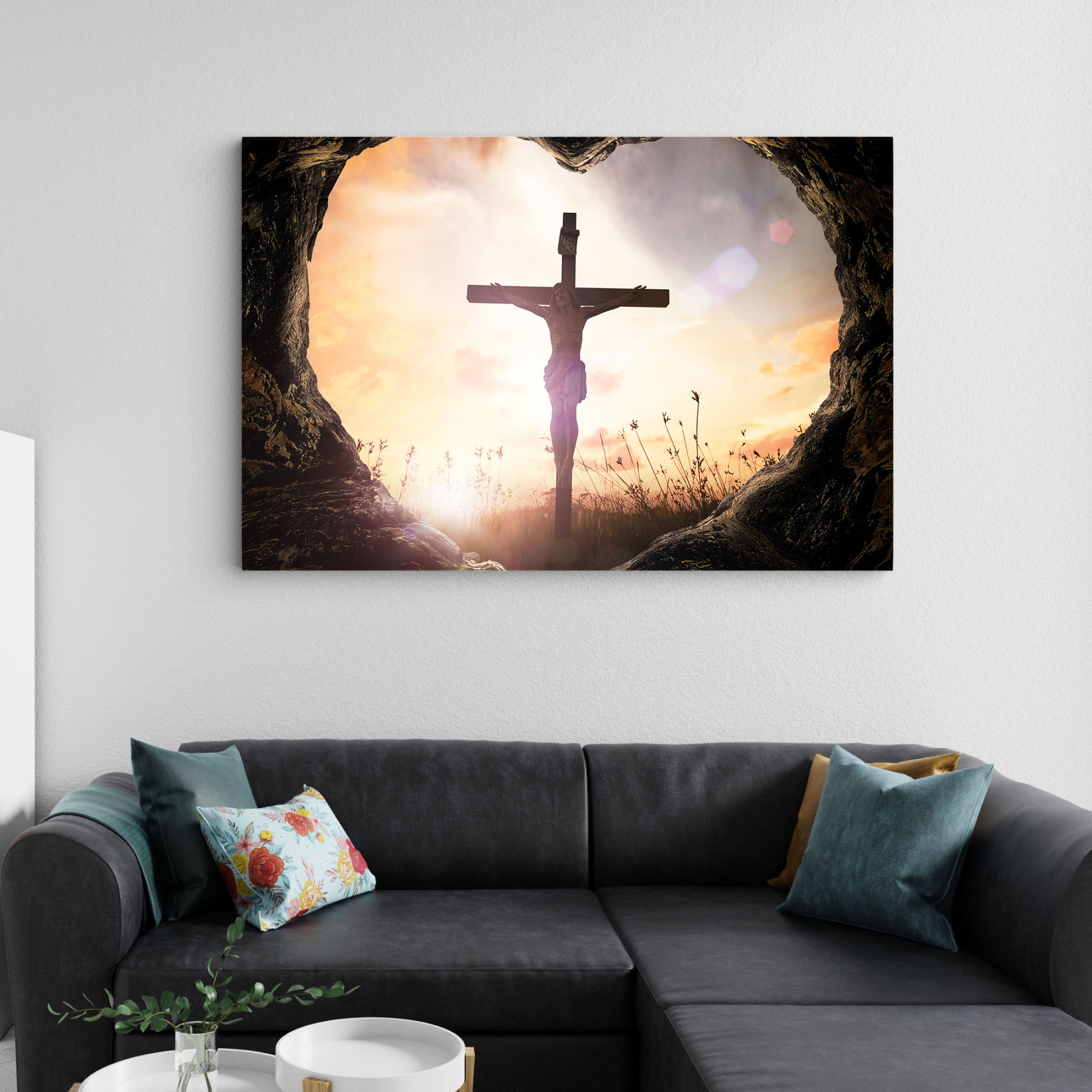 Crucifixion Of Jesus Christian Canvas Wall Art