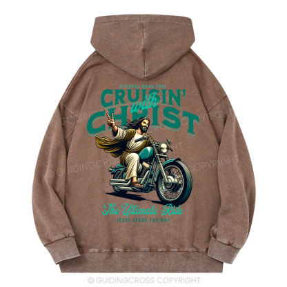 Cruisin' With Christ Christian Washed Hoodie