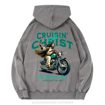 Cruisin' With Christ Christian Washed Hoodie