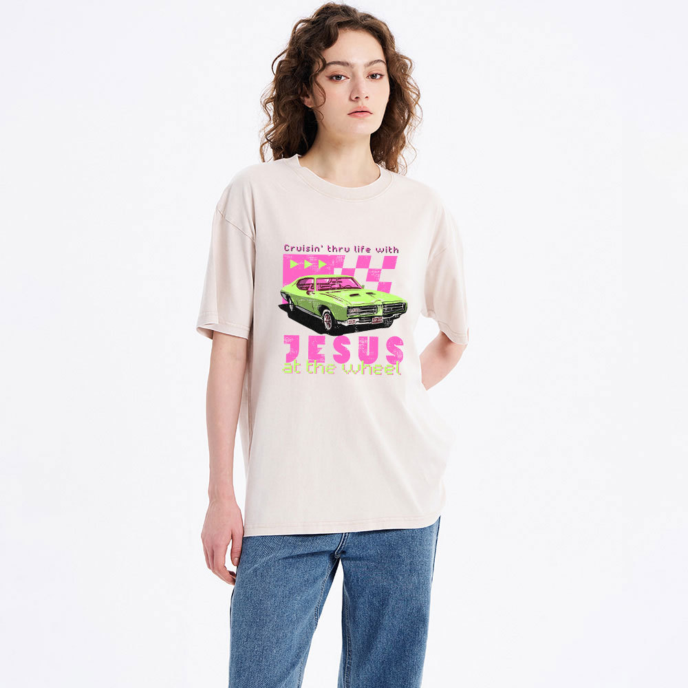 Crusin' Thru Life With Jesus Christian Washed T-Shirt