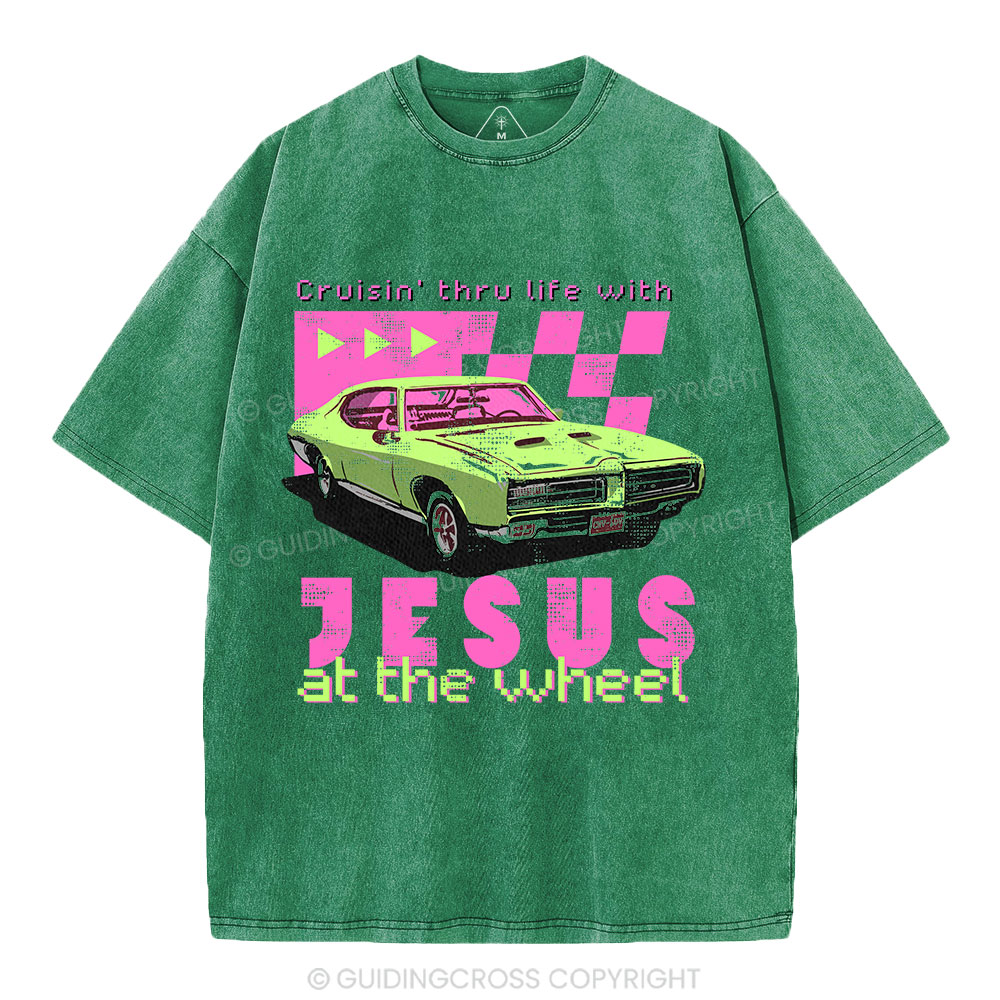 Crusin' Thru Life With Jesus Christian Washed T-Shirt