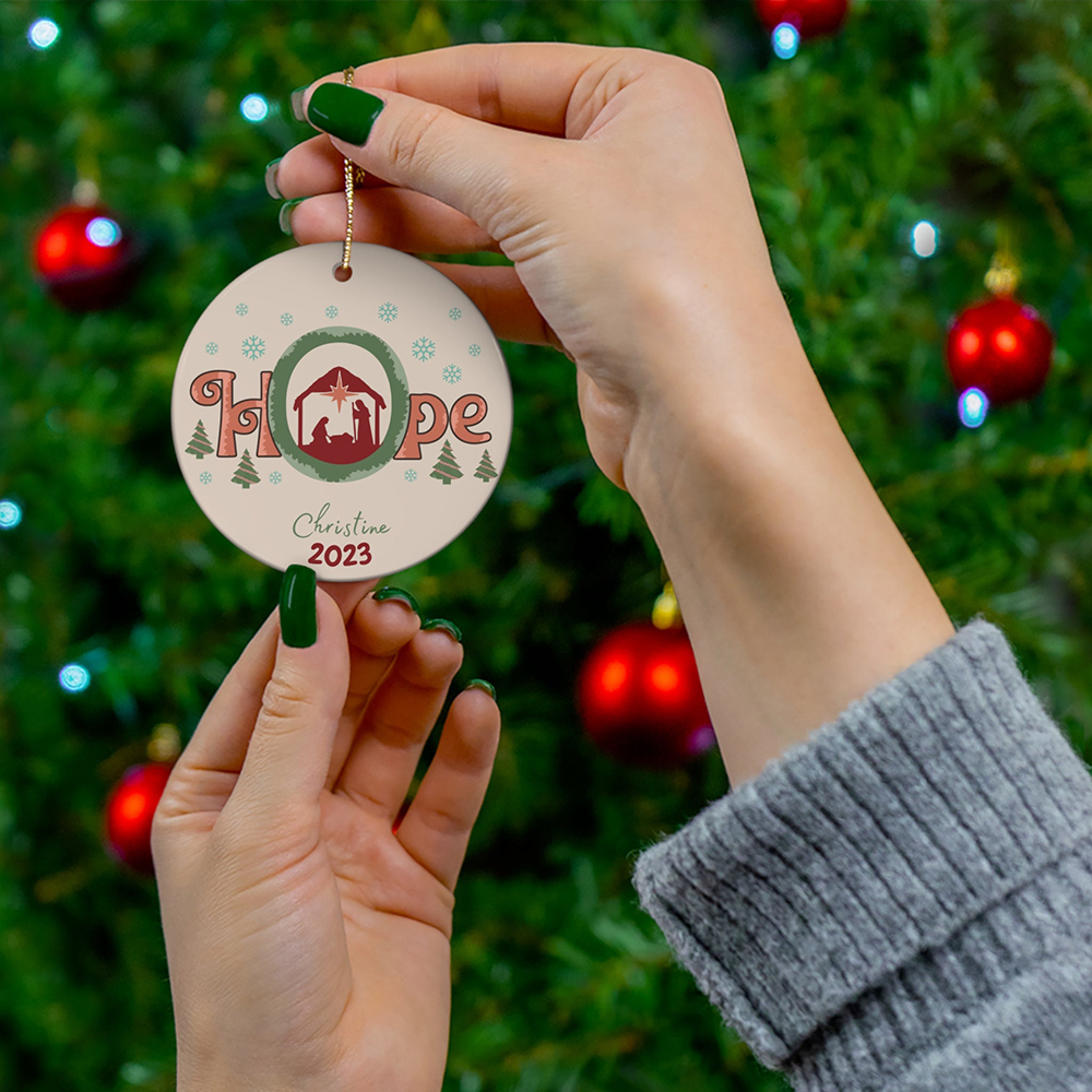 Custom Hope Nativity Christmas Ornament
