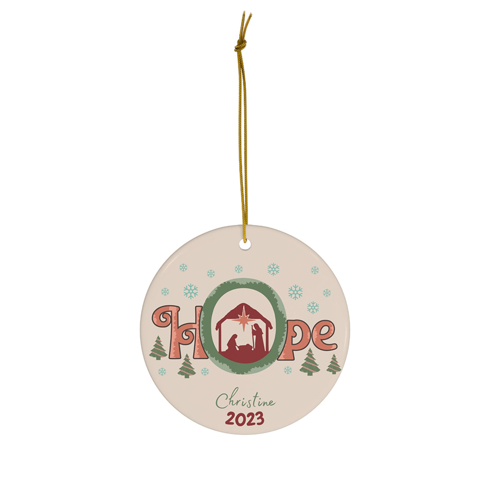 Custom Hope Nativity Christmas Ornament