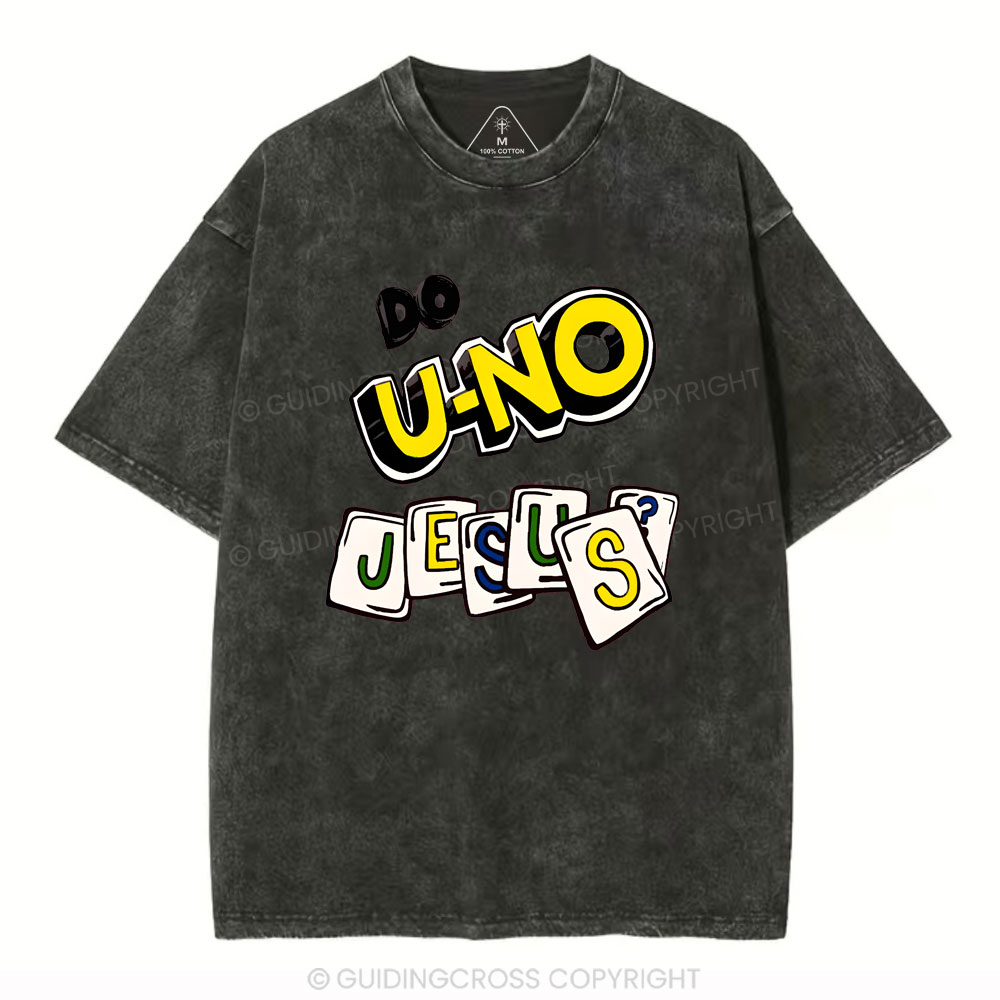 DO U-No Jesus Christian Washed T-Shirt