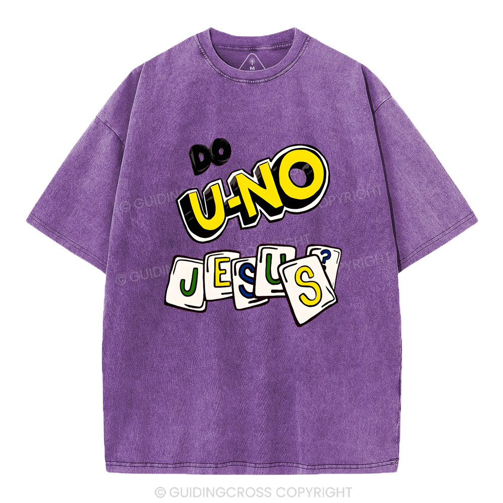 DO U-No Jesus Christian Washed T-Shirt